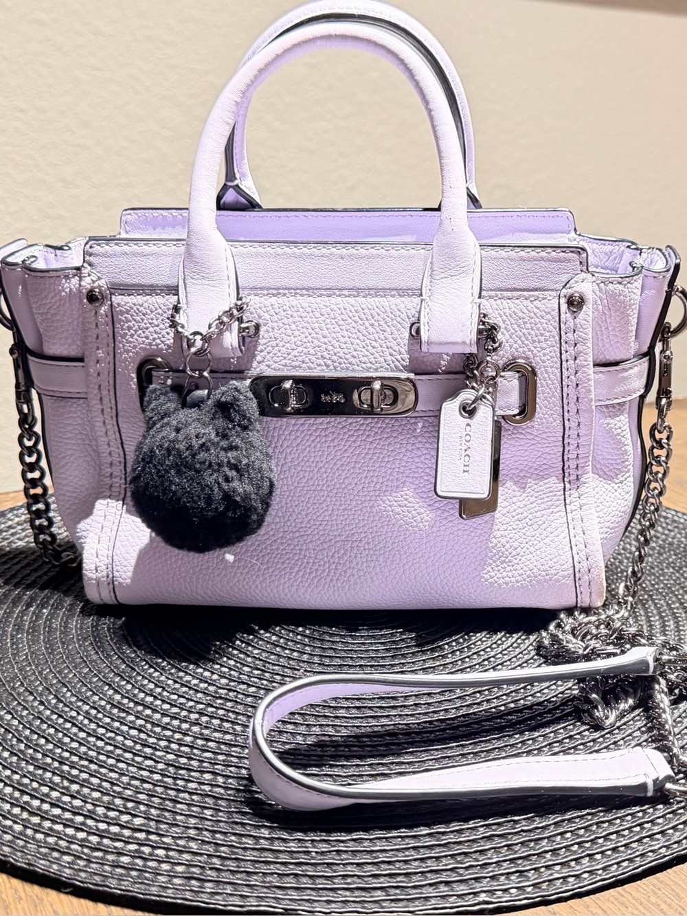 COACH Kiti Swagger Ariana Grande Light Lavender Structured Tote Handbag